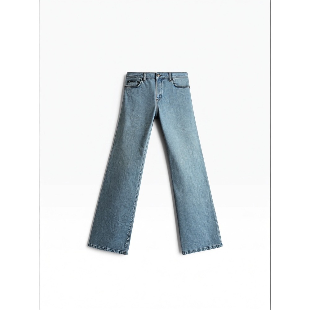 Vintage D&G Dolce & Gabbana Wide Leg Jeans 33 Light Blue Wash Designer Y2K Tall